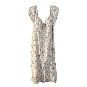 No Boundaries Prarie Dress Floral Sweetheart Neckline XL Cottage Fairy Coquette